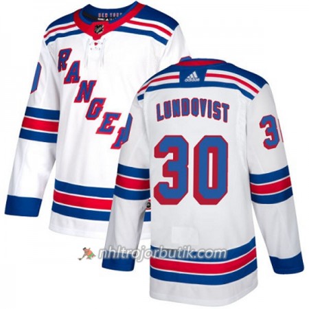 Män Ishockey New York Rangers Tröja Henrik Lundqvist 30 Adidas 2017-2018 Vit Authentic